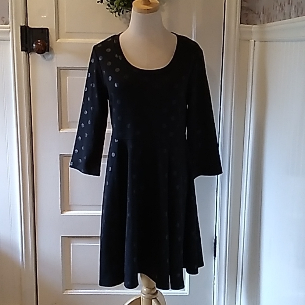 Tiana B 14p black polka-dot dress